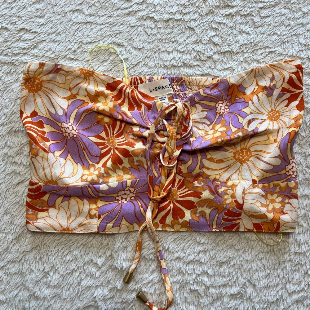 L*Space Orange and Purple Patterned Top